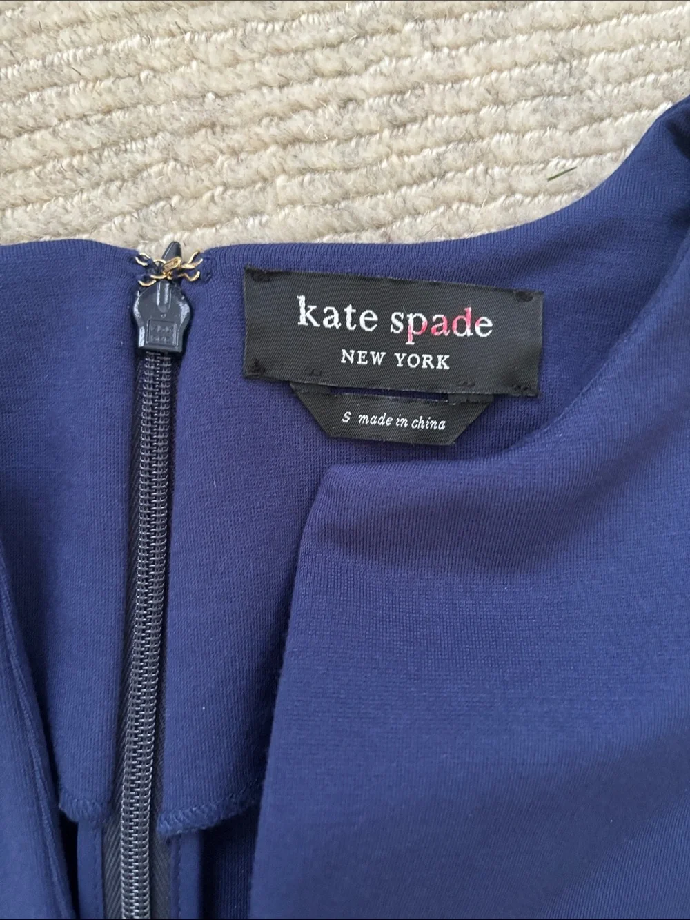 Kate Spade Split Neck Jumpsuit Size S Blue Modern Professional Effortless Chic